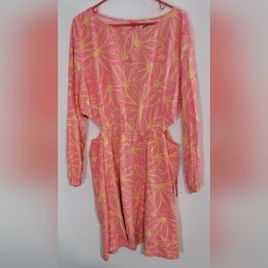 Universal Threads Pink and Yellow Floral Dress w/ Cutouts Size XXL NWOT
